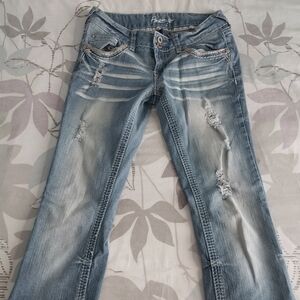 Amethyst Light Blue Low Rise Flare Jeans